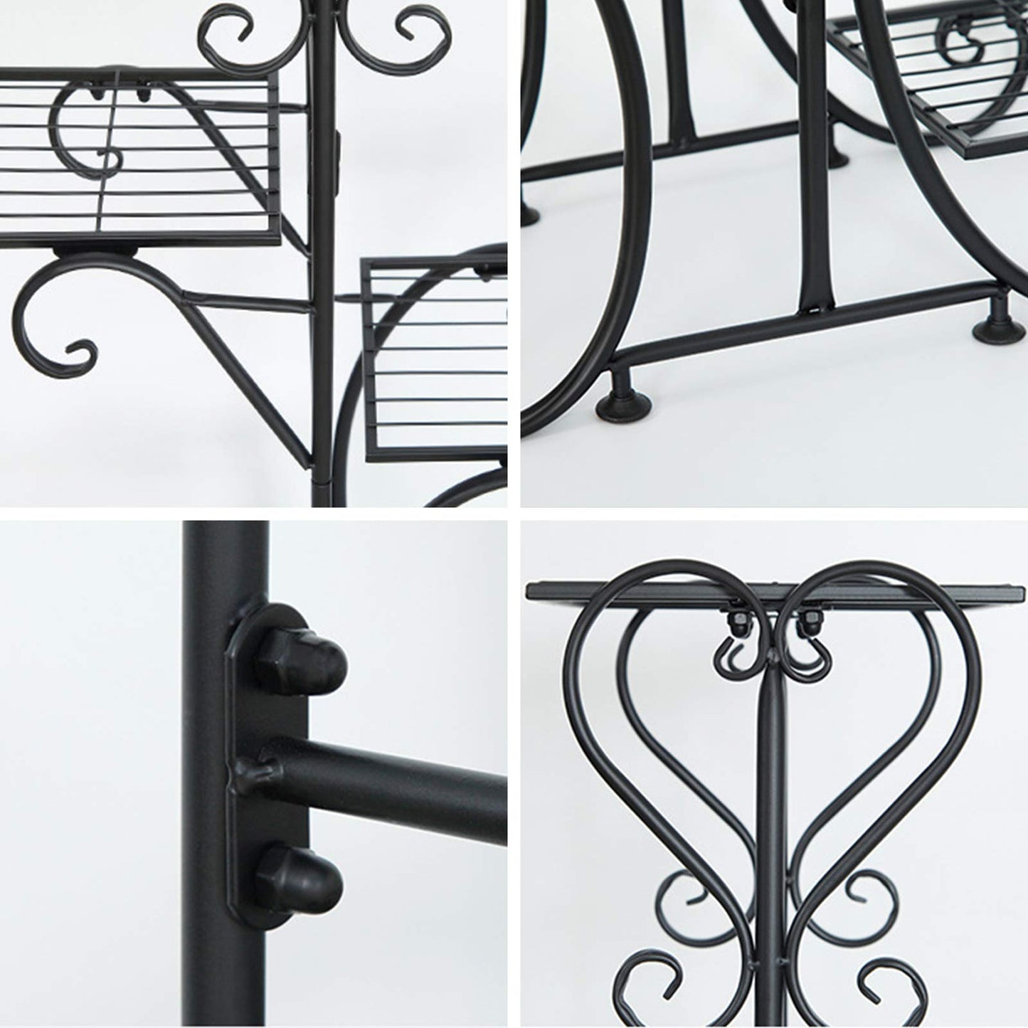 42inch Tall Metal Plant Stand Multi Tiered 5 Tier Multiple Flower Pots Holder Shelf Rack Display Stand Wrought Iron Planter Display Rack Potted Planter Shelves Organizer for Patio Balcony Garden