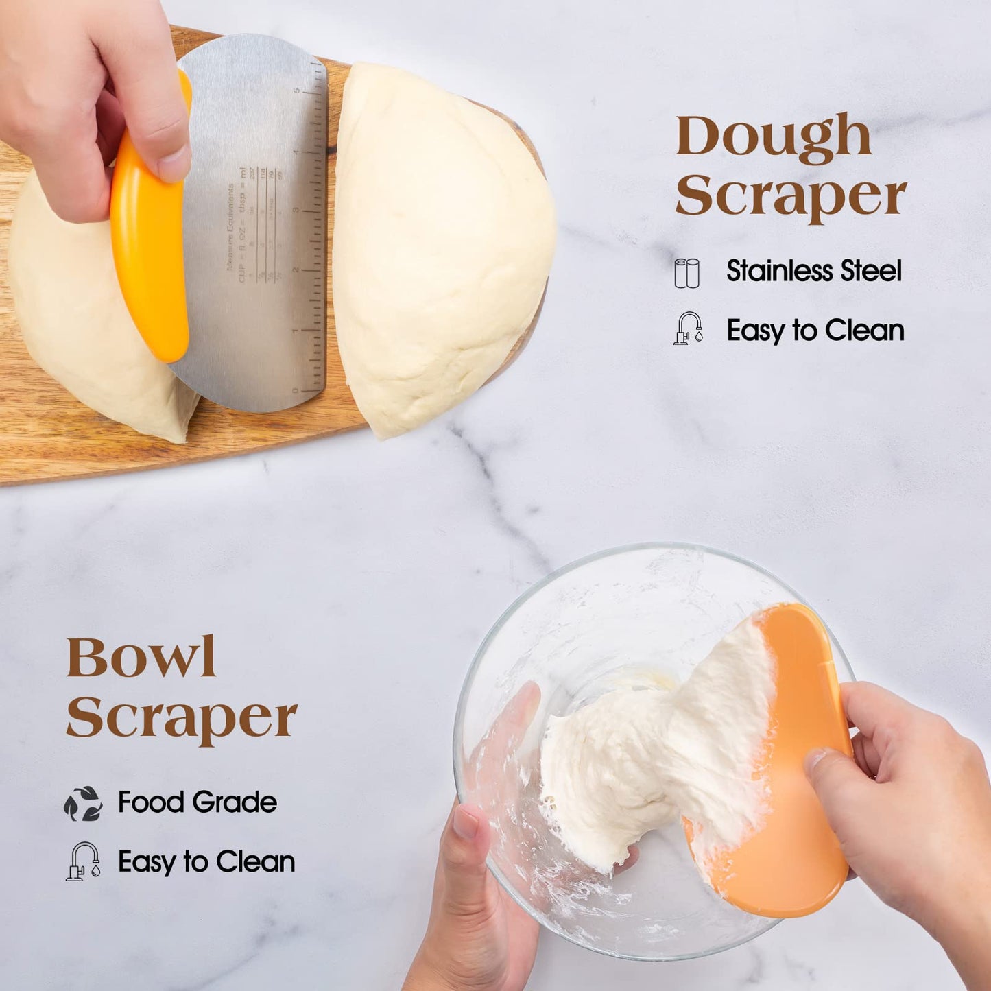 Sourdough Starter Kit, Sourdough Bread Baking Supplies, 9" Round & 10"Oval Rattan Banneton Bread Proofing Baskets Set, Bread baking tools,Silicone bread Sling