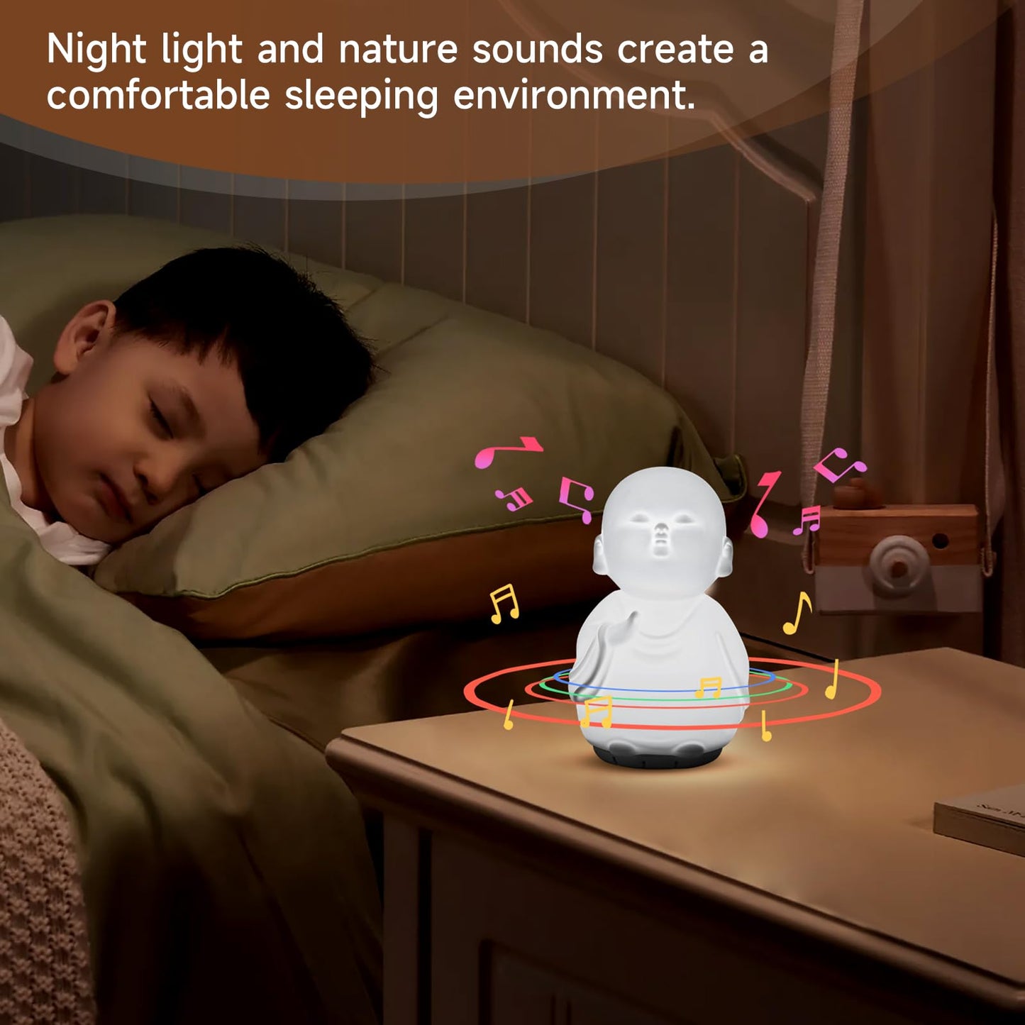 Mindfulness Tool Set with Guided Visual Meditation Breathing Lamp and 48 Positive Affirmation Cards, 3 in 1 Device with Night Light & Noise Machine, Self-Care Gift for Anxiety Relief and Relaxation