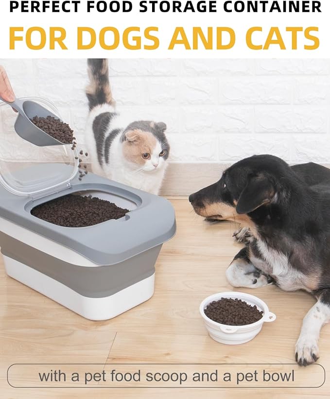 13 Lbs Dog Food Container, Collapsible Dog Food Storage Container