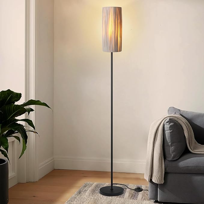 Ruiever Floor Lamp for Living Room, Rattan Boho Floor lamp, Modern Standing lamp