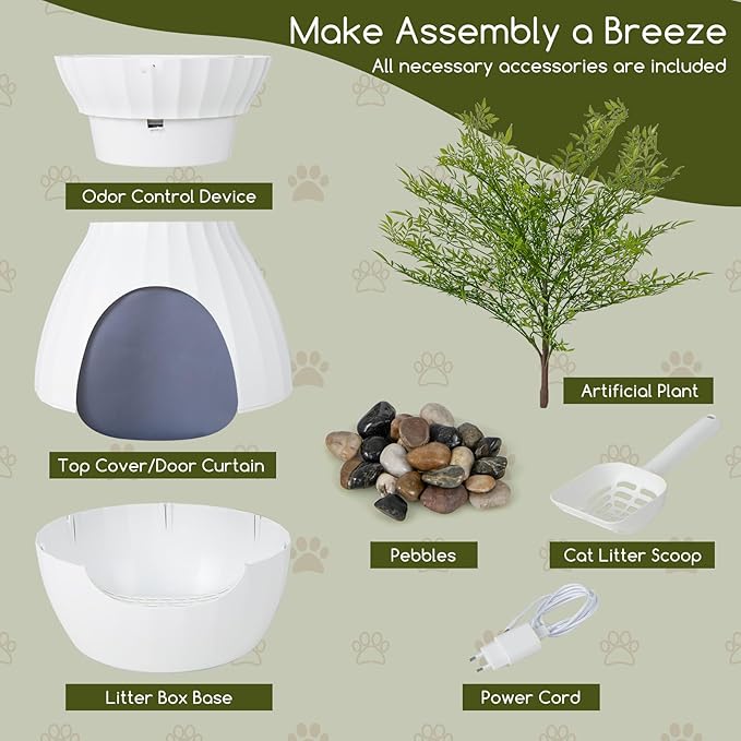 Tangkula Plant Litter Box, Hidden Cat Litter Box Enclosure Furniture