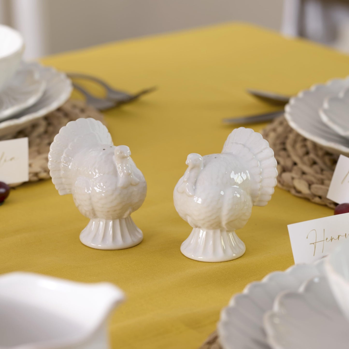 Lenox 898334 French Perle Carved Turkey Salt & Pepper Set