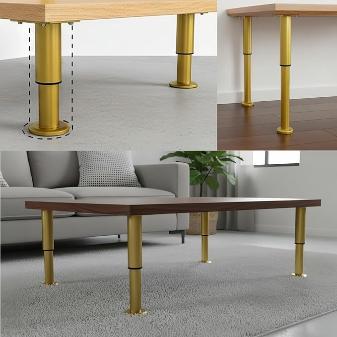 4PCS Adjustable 9.64-16.6 Inch Metal Furniture Legs Brass Furniture Replacement