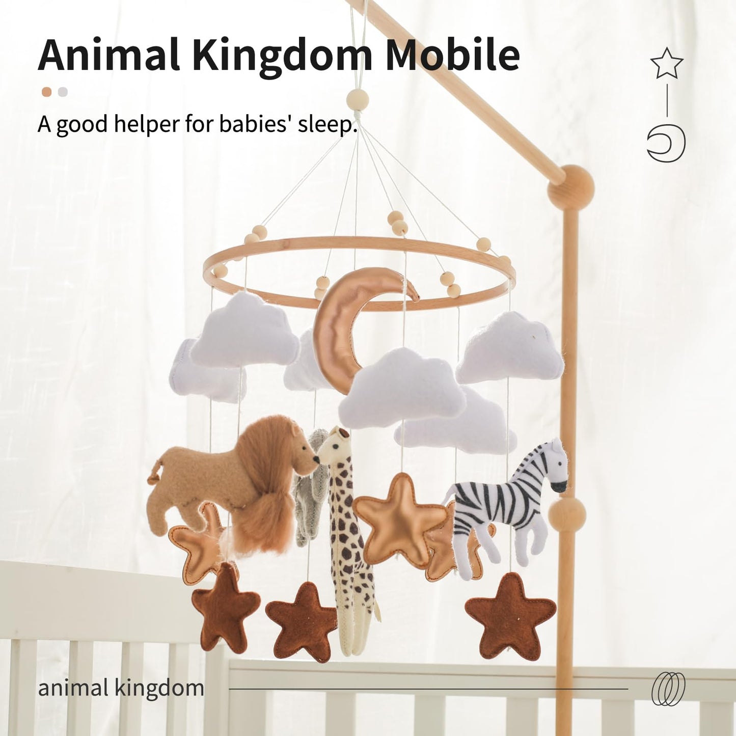 Mamimami Home Baby Bed Mobile Wind Chime Felt Animals Handmade 3D Bell Newborn Crib Cot Hanging Bed Bell Decoration Boy Girl