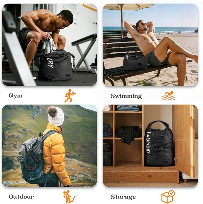 Compression Laundry Bag for Travel, Dirty Clothes Travel Laundry Bag,
