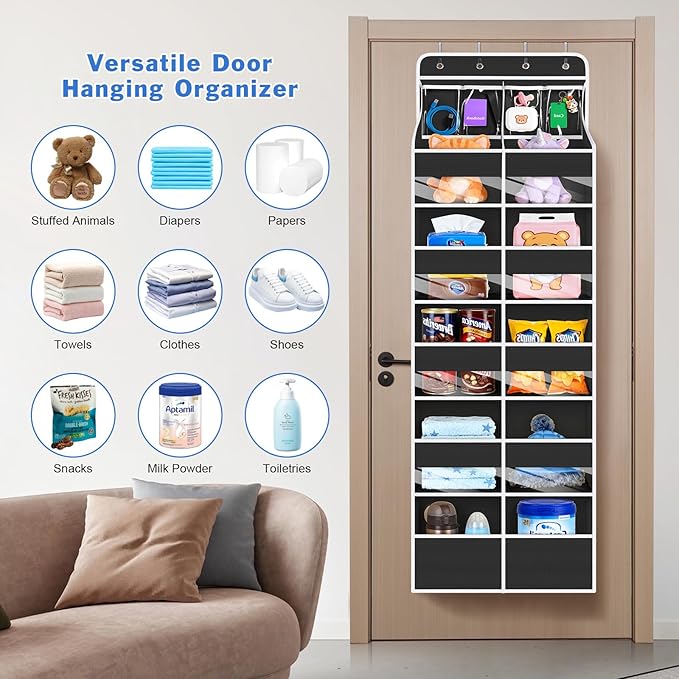 Univivi 6-Shelf Over Door Hanging Organizer Fabric Door Storage