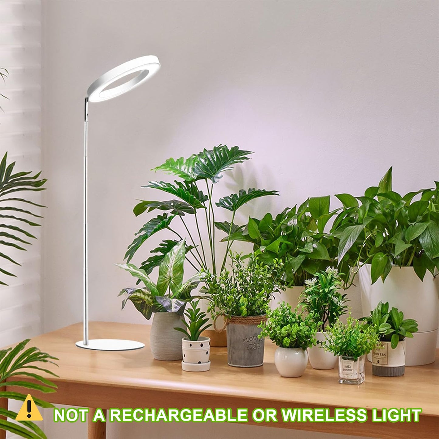 Yadoker 72 LEDs Full Spectrum Plant Grow Light for Indoor Plants,Height Adjustable, 6.3" Aluminum Housing,Automatic Timer with 8/12/16 Hours,10-Level Brightness,White Plant Light,1Pack