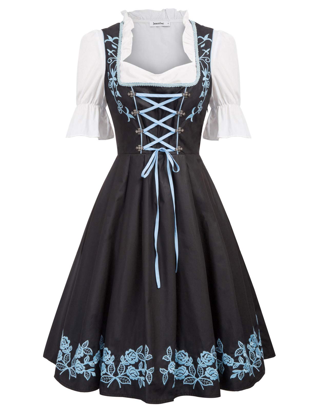 JASAMBAC Women's German Dirndl Dress for Halloween Beer Costumes Size M Color Black