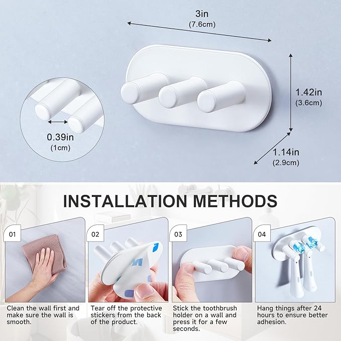 Electric Toothbrush Head Holder, Toothbrush Holders Wall Mounted, Adhesive
