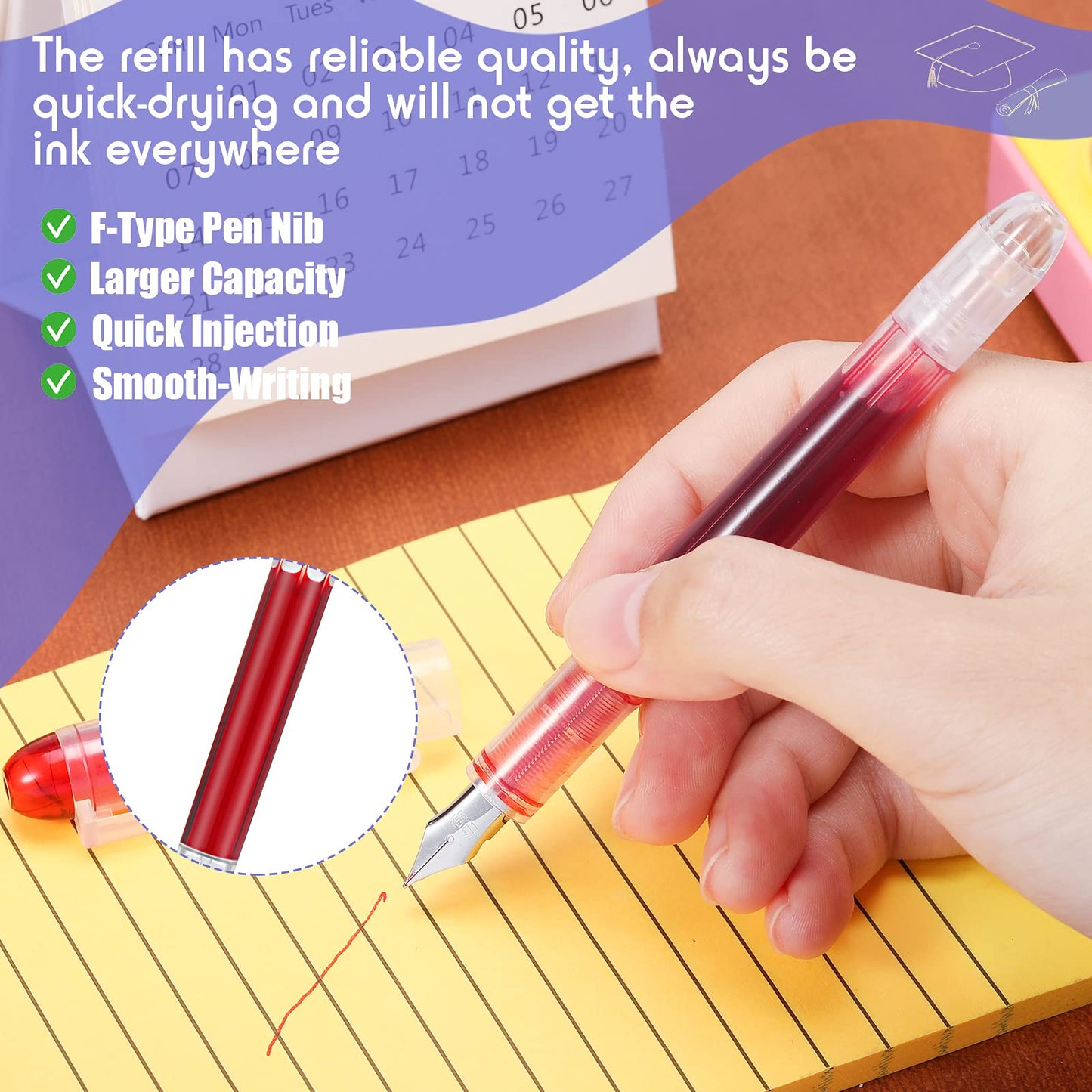12 Pieces Disposable Fountain Pens, Quick-Drying Ink Pen, Smooth-Writing Multicolor Art Supplies for Sketching, Journaling, Calligraphy and Doodling (Mixed Colors)