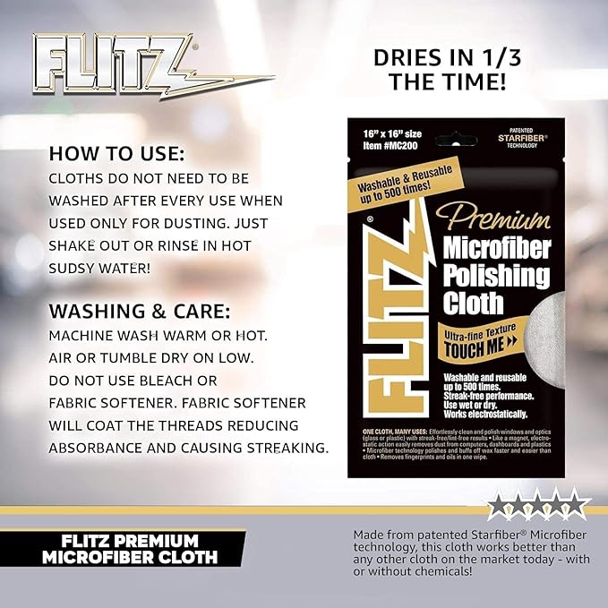 Flitz Premium Microfiber Polishing Cloth