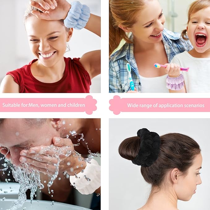 8pcs Wrist Bands for Washing Face, Absorbent Face Washing Wristbands,