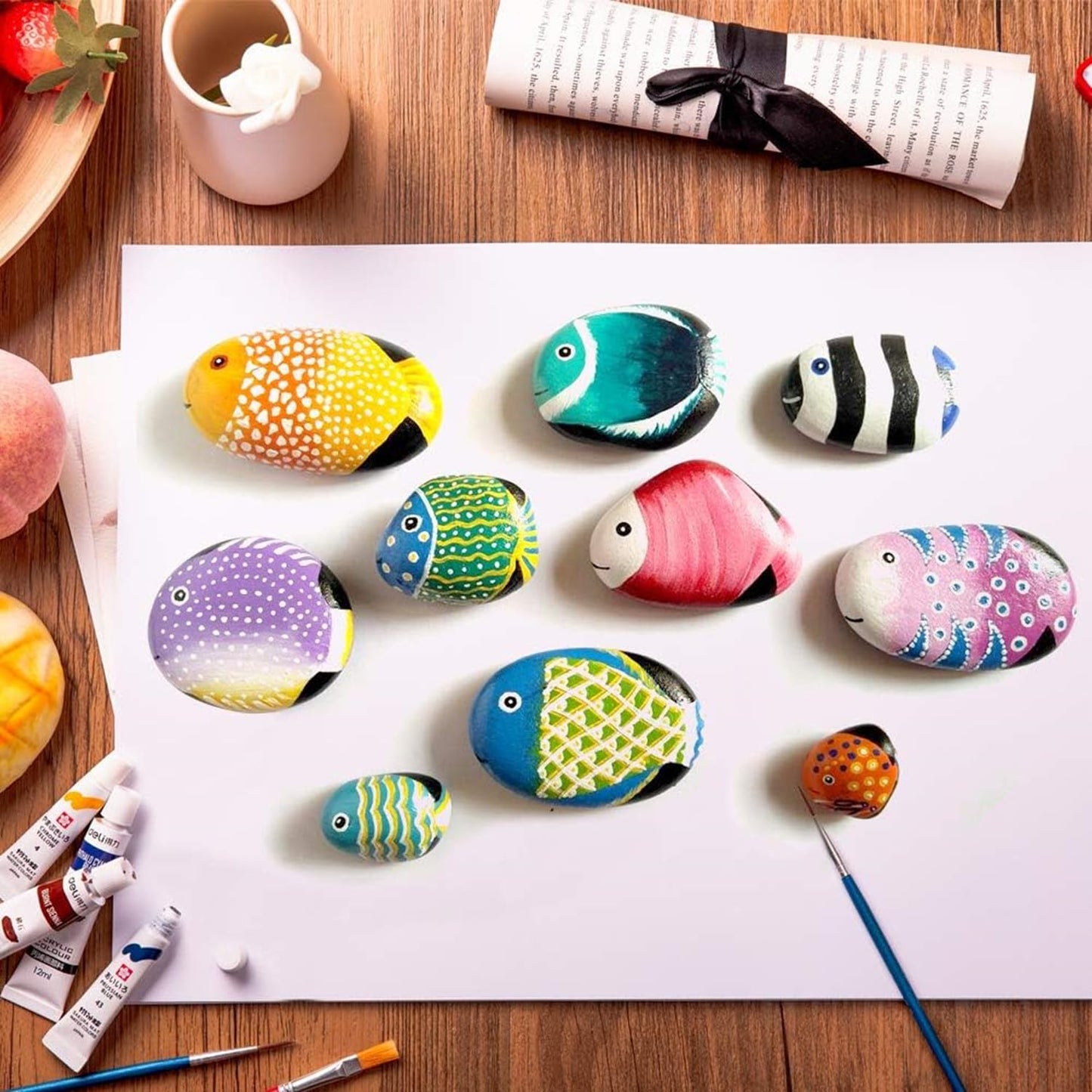 Lifetop 50PCS Painting Rocks, DIY Rocks Flat & Smooth Kindness Rocks for Arts, Crafts, Decoration, Small Rocks for Painting, Diameter Around 1.5-2.0 inch ,Hand Picked for Painting Rocks…