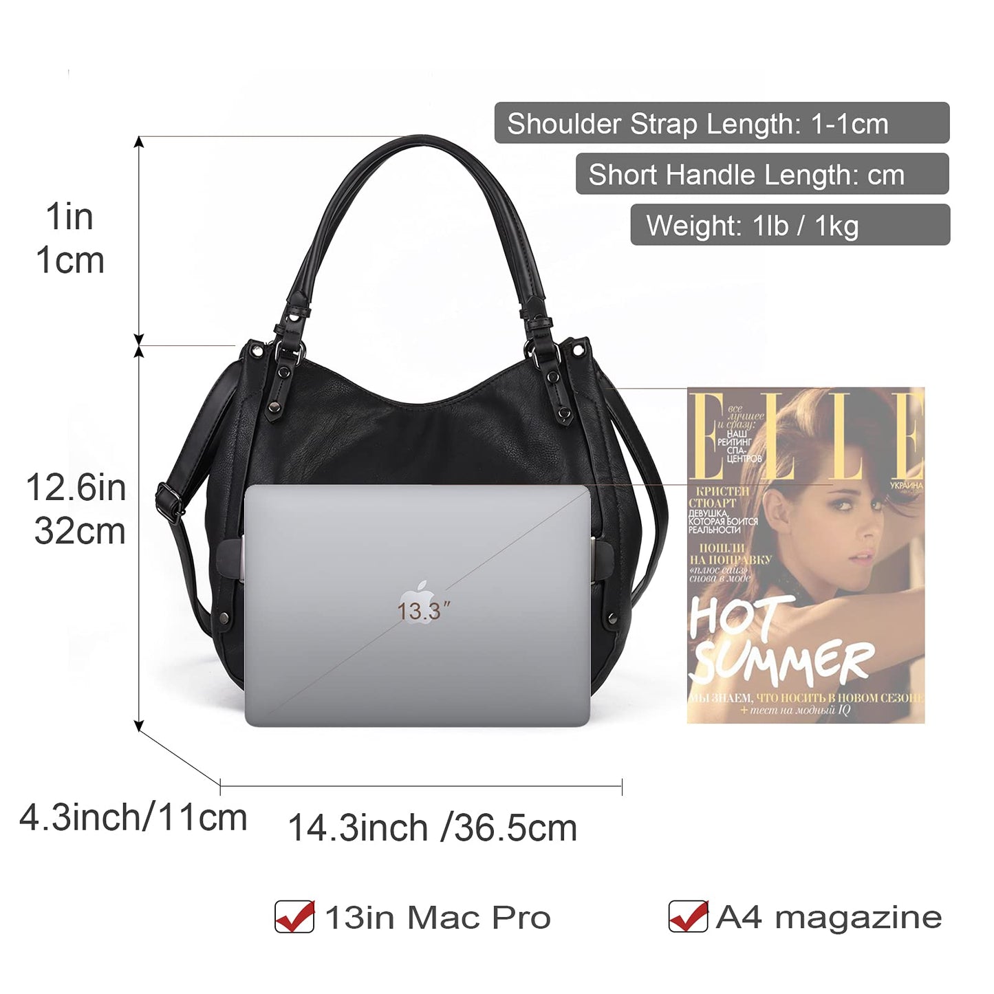 Gladdon Hobo Bags for Women, Ladies Multi Pockets Top Handle Handbags, Vintage Cross-body Shoulder Satchel, Soft Leather Messenger Purse