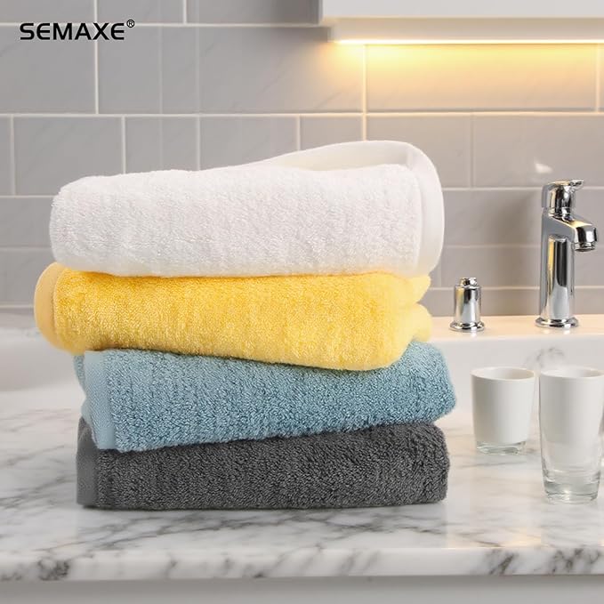 SEMAXE 12 Pack Hand Towels for Bathroom, 100% Cotton Towels