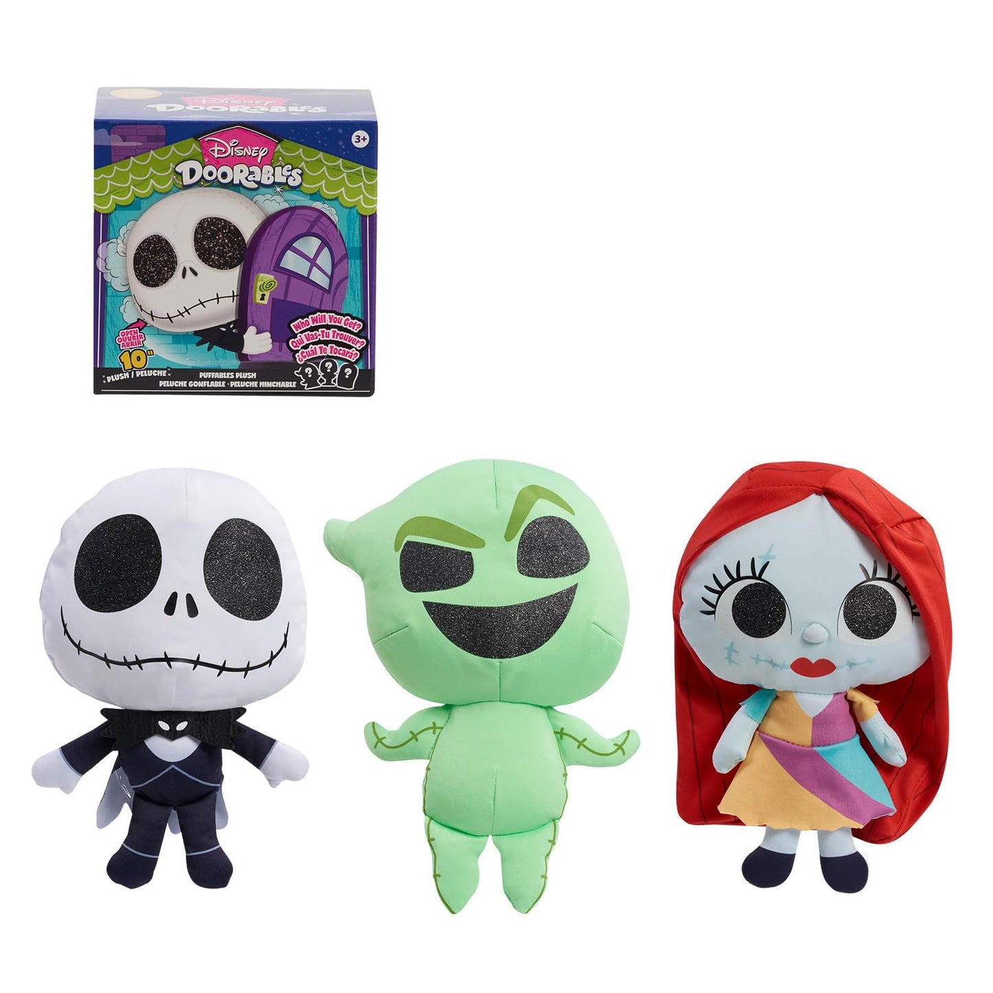 Disney Doorables Puffables Tim Burton’s The Nightmare Before Christmas, 10-inch Plush, Styles May Vary, Officially Licensed Kids Toys for Ages 3 Up