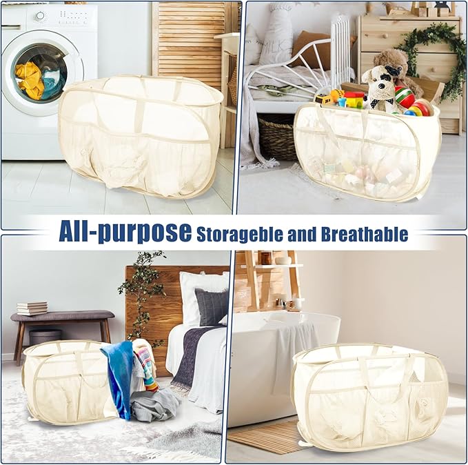 Collapsible Laundry Baskets, Upgrade Pop Up Laundry Hamper