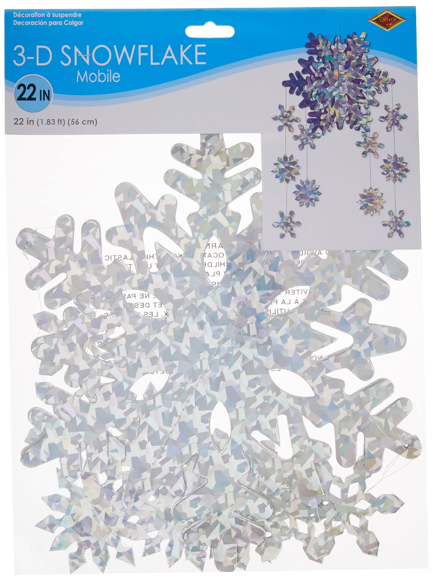 3-D Snowflake Mobile Party Accessory (1 count) (1/Pkg)