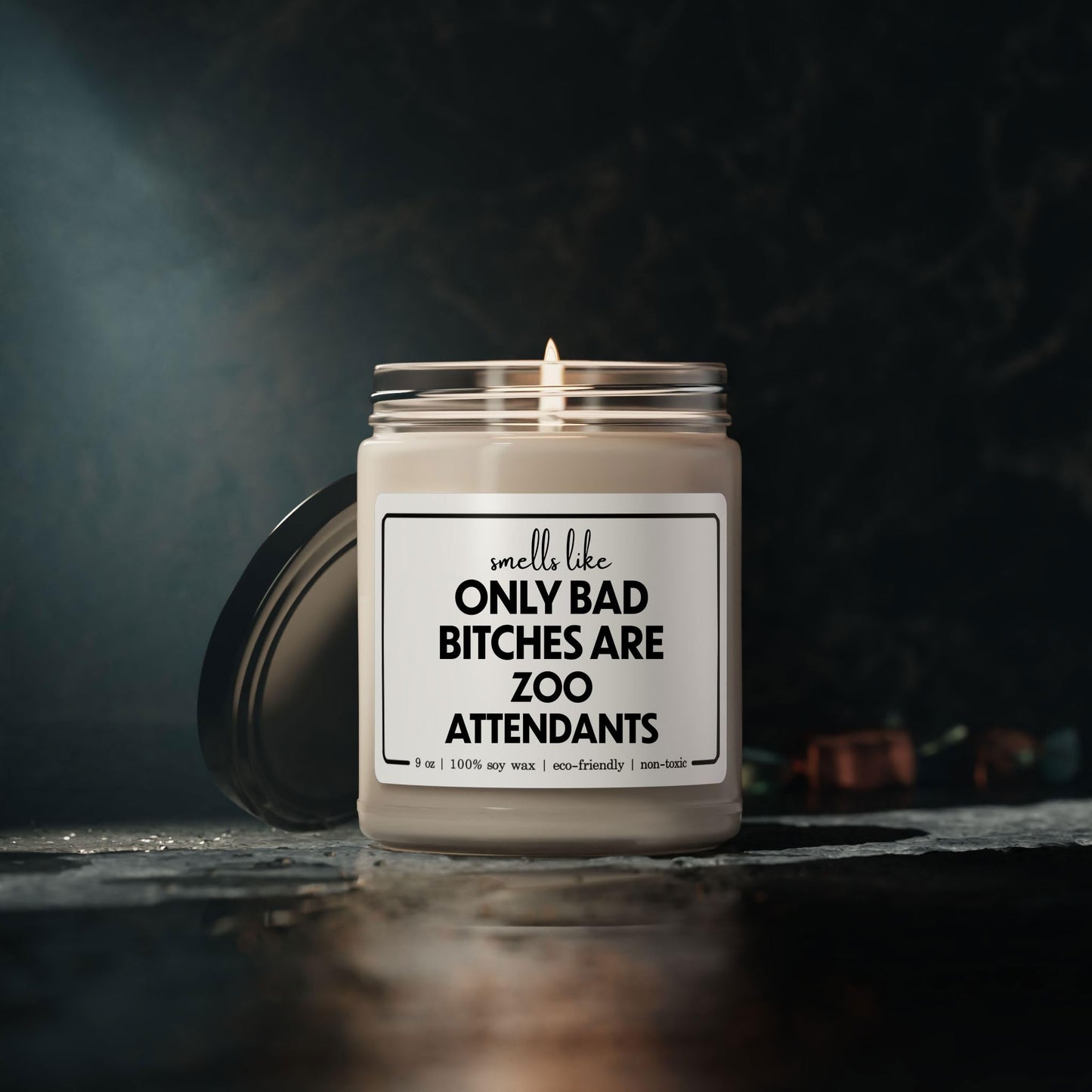 Funny Zoo Attendant Candle - Smells Like Only Bad Bitches are Zoo Attendants - 9oz Cinnamon Vanilla Sarcastic Gifts for Animal Caretaker Staff Women Her Birthday Graduation