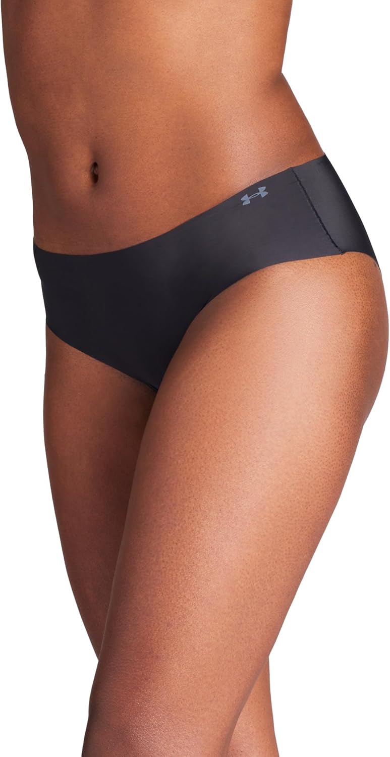 Under Armour Women's 3-Pack Pure Stretch No Show Hipster Underwear, All-Day Comfort & Ultra-Soft Fit