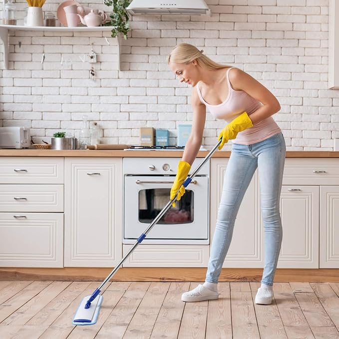 18" Professional Microfiber Mop Floor Cleaning System, Flat Mop