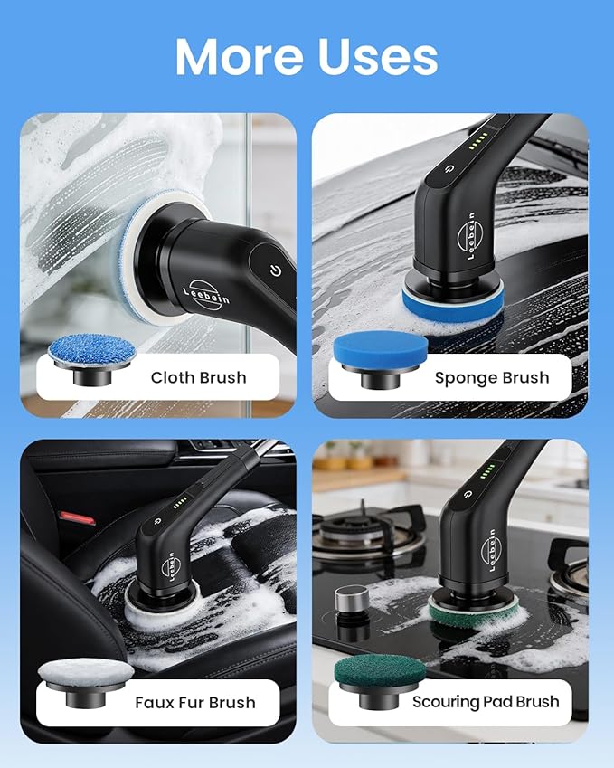 Leebein Electric Spin Scrubber, Cordless Cleaning Brush