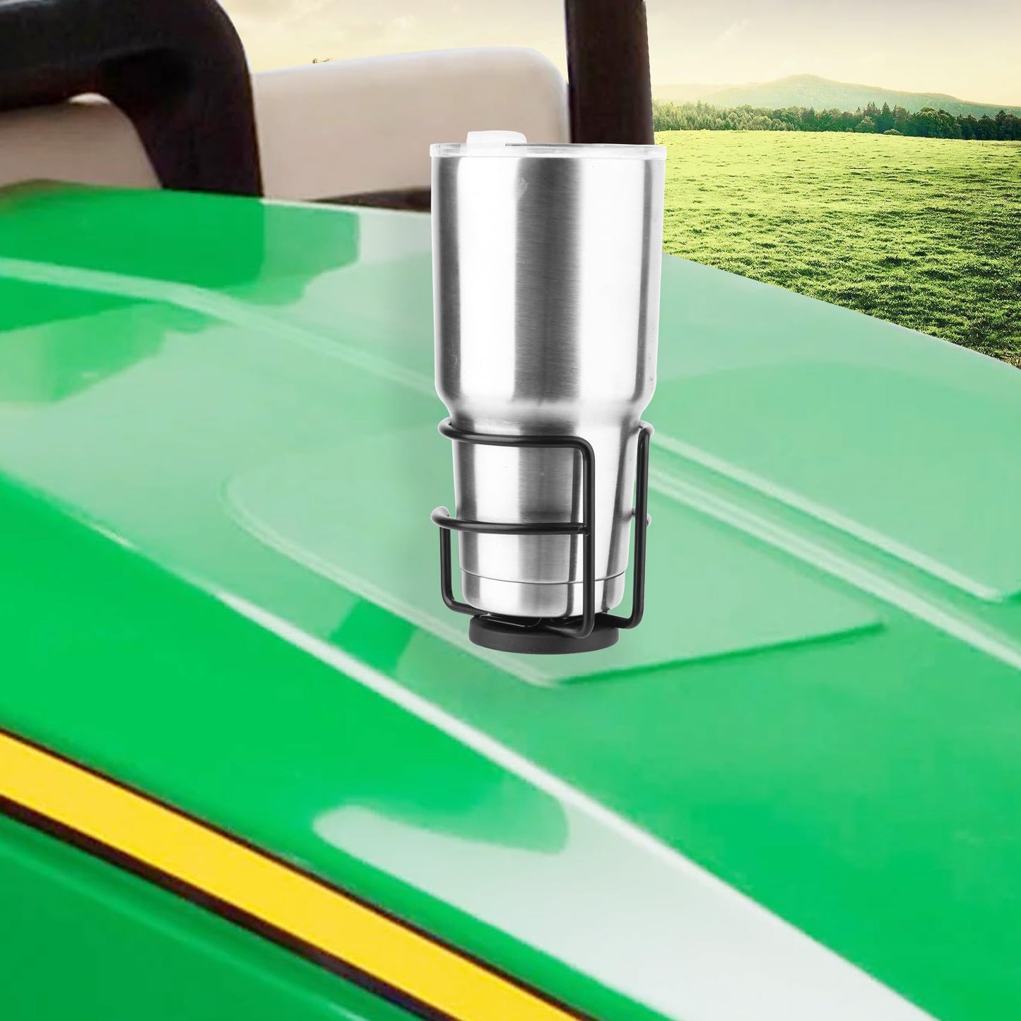Strong Magnetic Cup Holder, Fully Covered Anti Drop Drink Holder, Horizontal or Vertical Mount on Metal Surface, Portable Magnet Bottle Holder for Bus Tractor Truck Mower Refrigerator 1 Pack