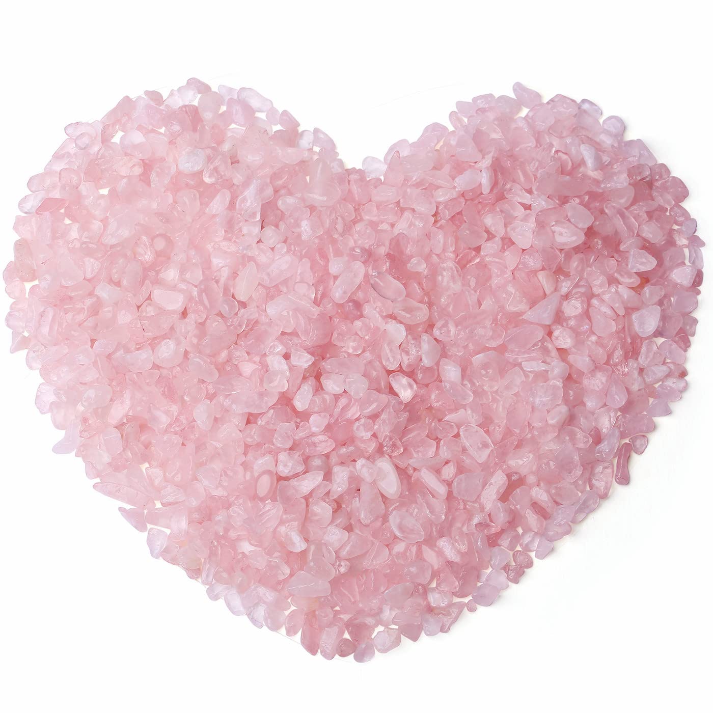 Rose Quartz Crystal Gravel Polished Rocks Chips Crushed Stones Healing Bulk Natural Tumbled Gem Home Decoration Pebbles Aquarium Tank Plants Landscape Vase Filler Bottom Ornament 0.9lb 14.1 OZ