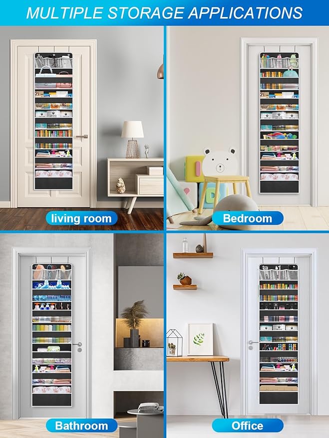 Over the Door Storage Hanging, 6 Tier Behind Door Organizer