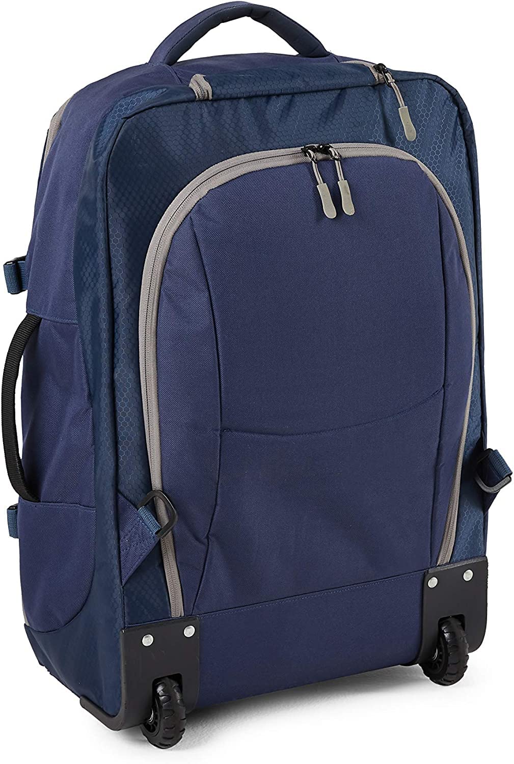 Hypath 2-in-1 Convertible Travel Bag - Use as Backpack with Wheels, Wheeled Carry On, or Stacked Rolling Luggage - Comes with Detachable Daypack - New Upgrades Here