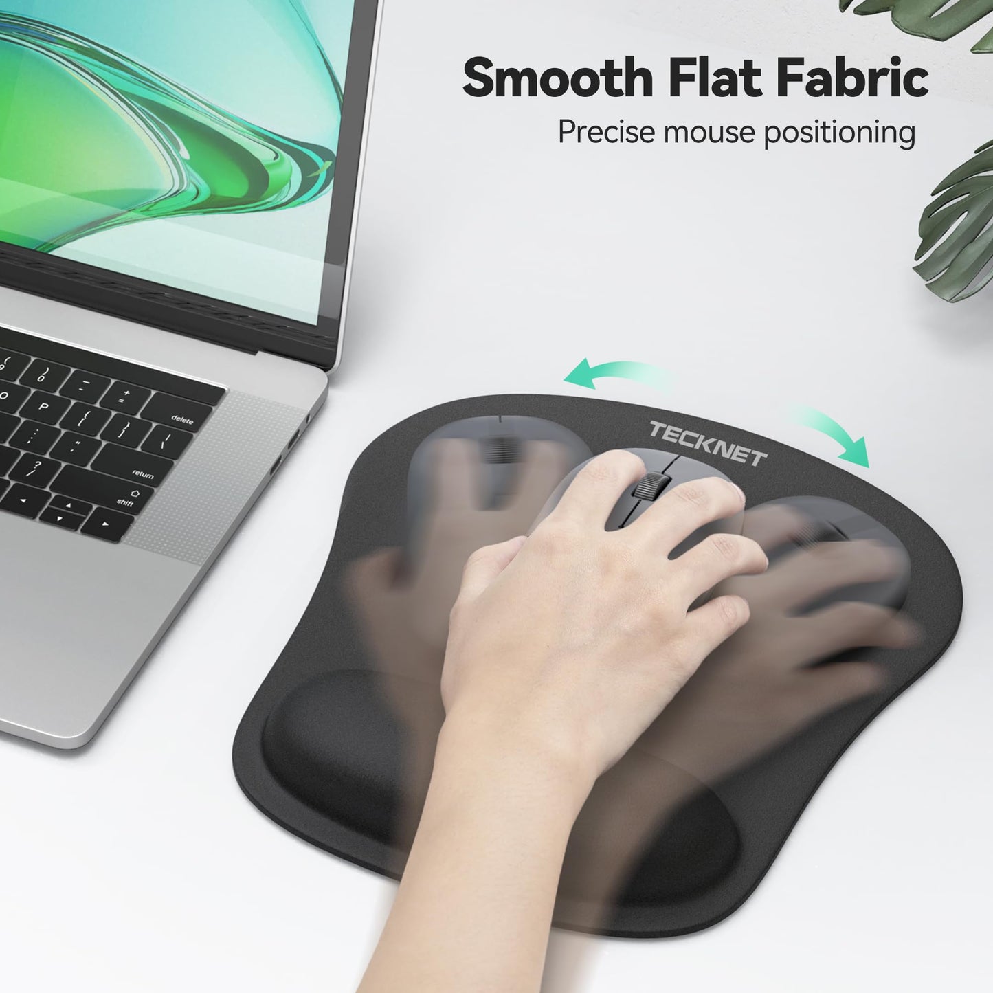 TECKNET 3-in-1 Ergonomic Mouse Pad & Keyboard Wrist Rest Set – Foldable Memory Foam Support, Non-Slip, Portable for Travel, Office, Laptop & Computer Use