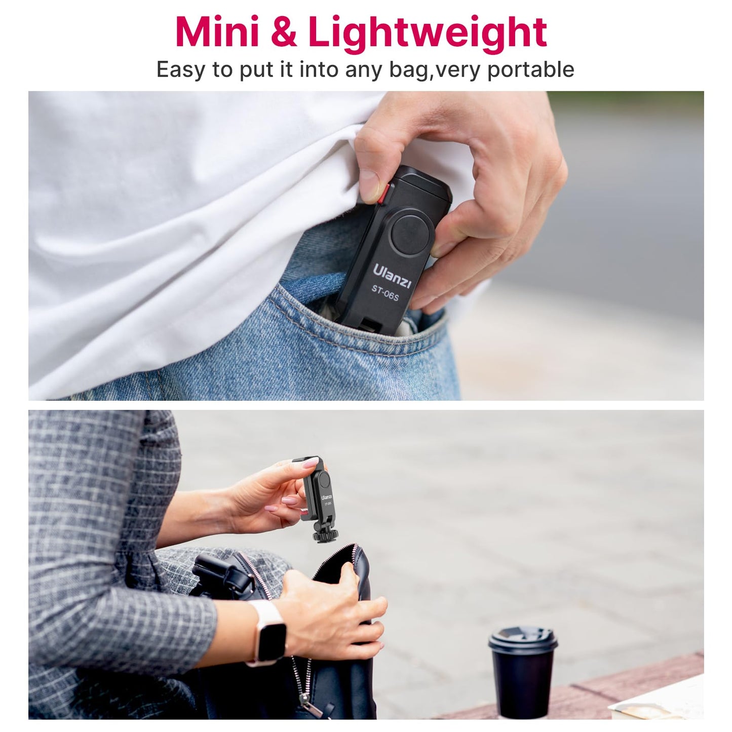 Phone Tripod Mount Holder for iPhone - ULANZI ST-06S Camera Hot 2 Cold Shoe Phone Mount Compatible for iPhone Android Sony Canon DJI Ronin S/SC Zhiyun Gimbals