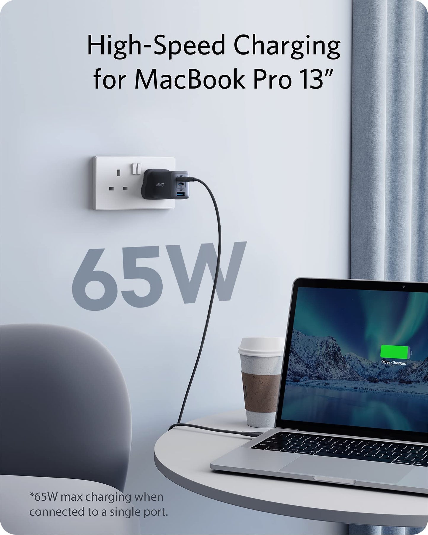 Anker USB C Charger (Nano II 65W), PPS 3-Port Fast Charger Plug for MacBook Pro/Air, iPad Pro, Galaxy S20, Dell XPS 13, Note 20/10+, iPhone 17/16/16 Pro, Steam Deck, and More