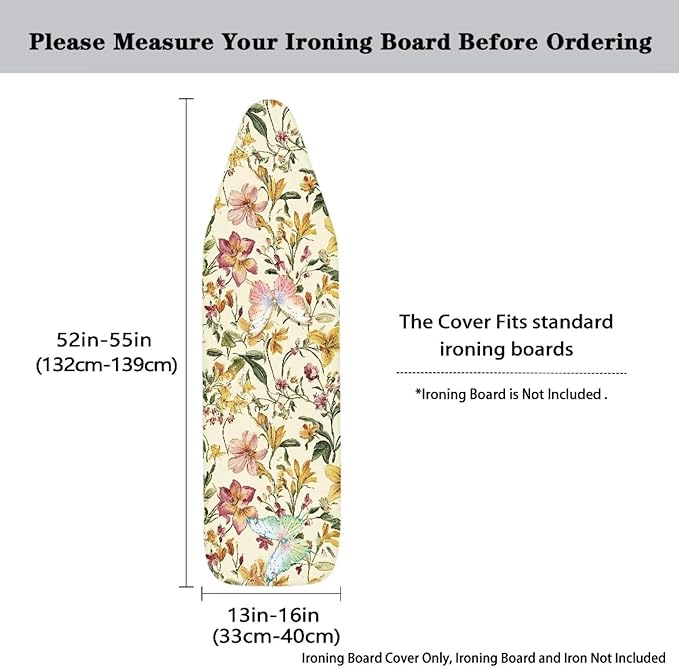 Butterfly Daisy Flower Ironing Board Pad and Cover Durable Thick Daisy Ironing