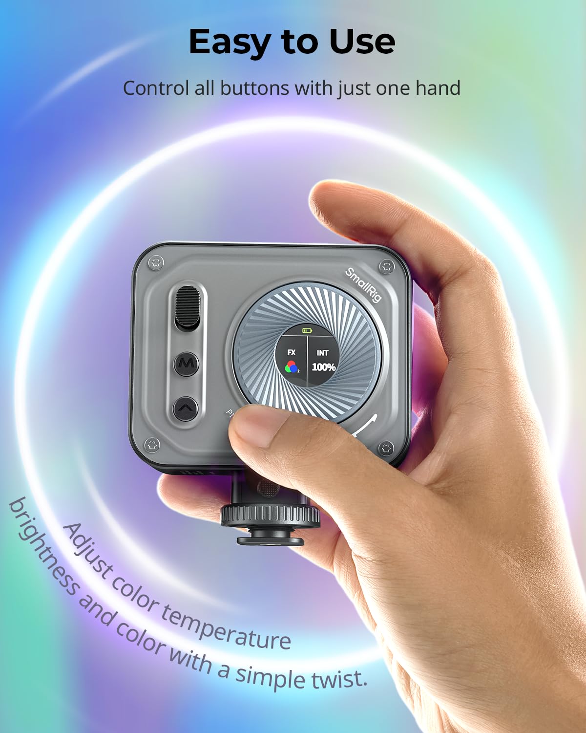 SMALLRIG Vibe P108 Pro RGB Video Light, Portable Led Camera Light for Photography, Cold Shoe Light, CRI95+, 2500-6500K, 12 Effects, Fill Light Accessories for Content Creator, Streaming