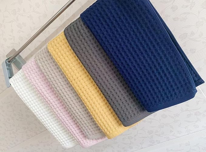 Mia's Dream Premium Cotton Waffle Bathroom Towel Set, 3 Pack Quick Drying