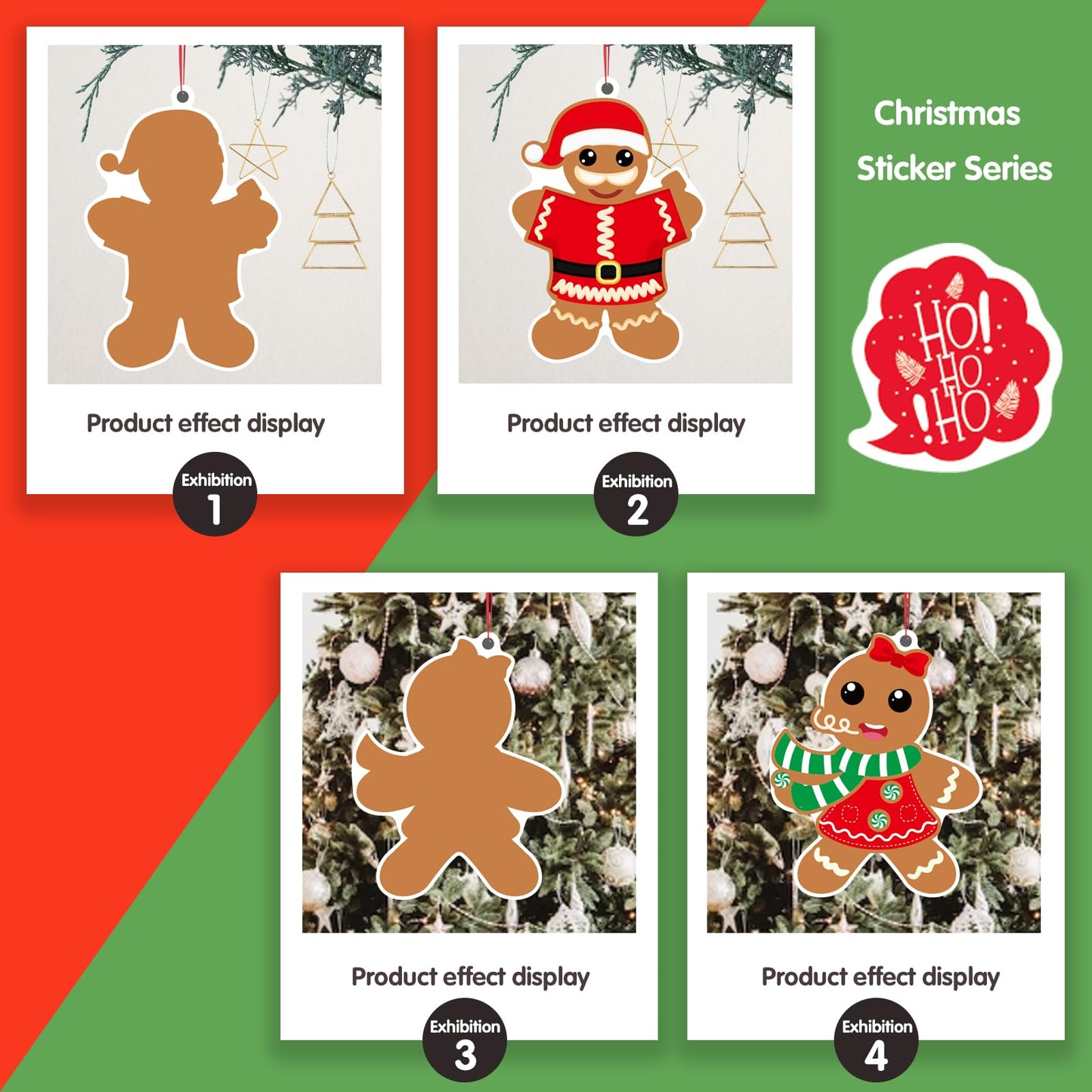 Christmas Gingerbread Man Craft Kit for Kids, Make a Gingerbread House Hanging Ornament Sticker Kit, Christmas Party Favor Home Classroom Activity(24 Sets)