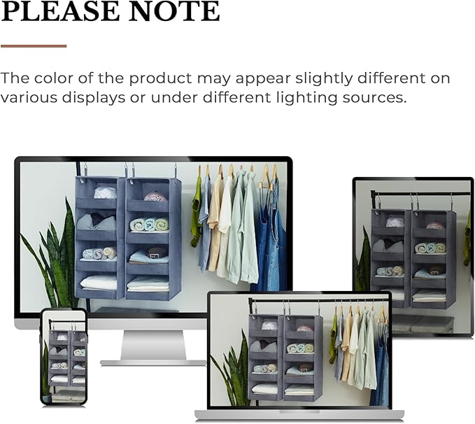 GRANNY SAYS 4-Shelf Hanging Organizer, Closet Hanging Shelves, Closet Hanging