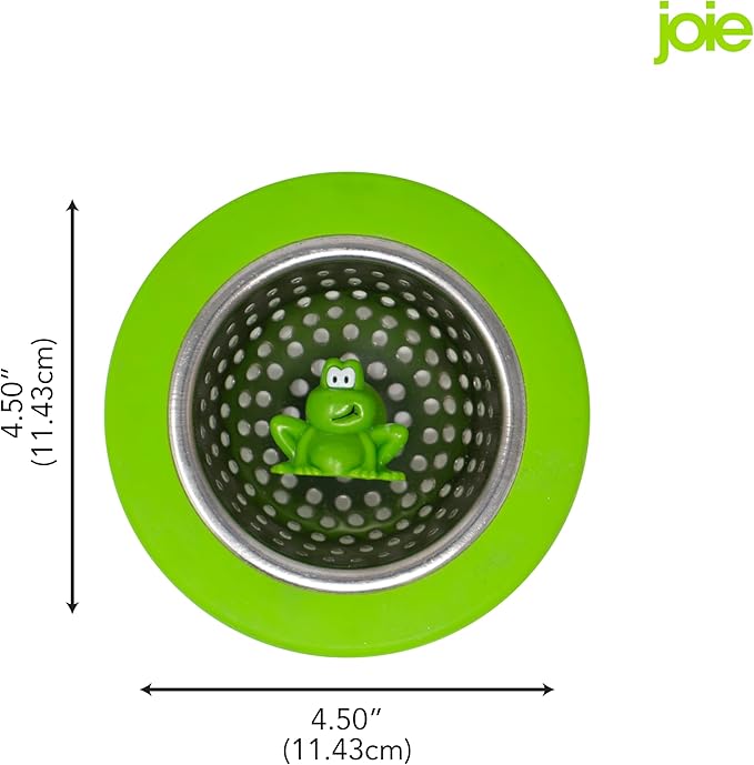 Joie Ribbit Kitchen Sink Strainer Basket, Fits All Standard Sinks, Stainless