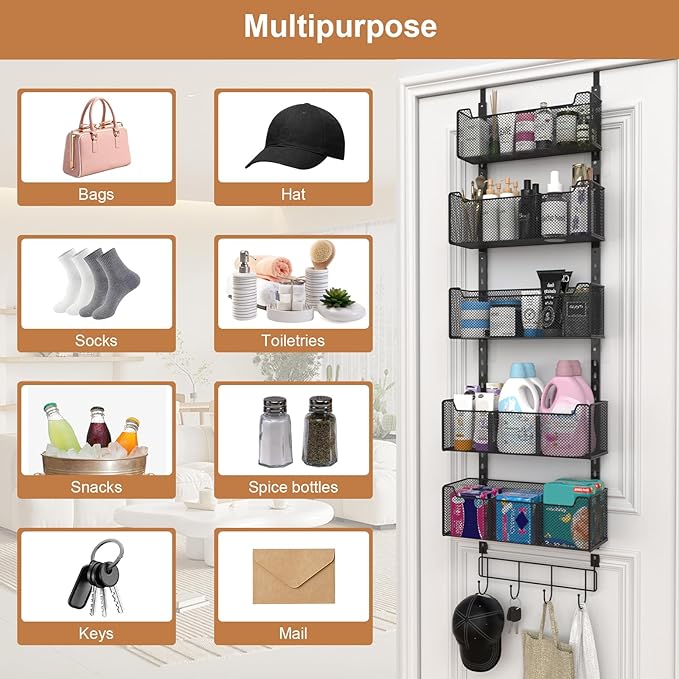 Over The Door Organizer, Metal Door Organizer Hanging