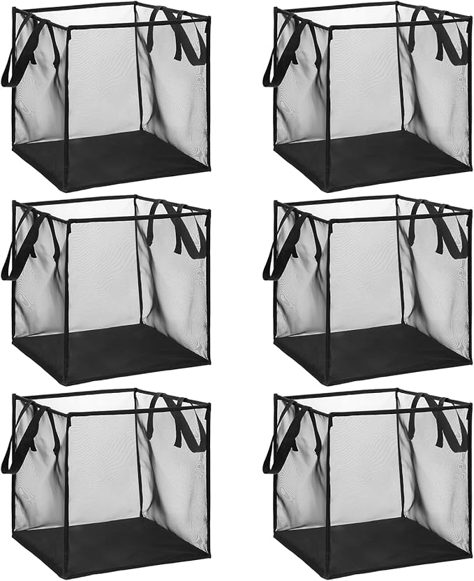 6 Pack Popup Laundry Hamper Collapsible Mesh Laundry Baskets