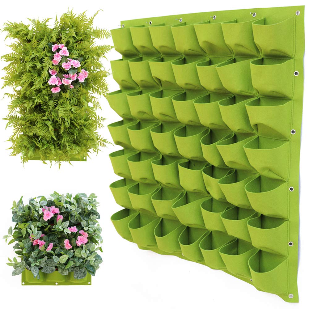 scdxzr Vertical Wall Garden Planter, Hanging Grow Bags for Flowers and Vegetables, Container Gardening System (36 Pockets)