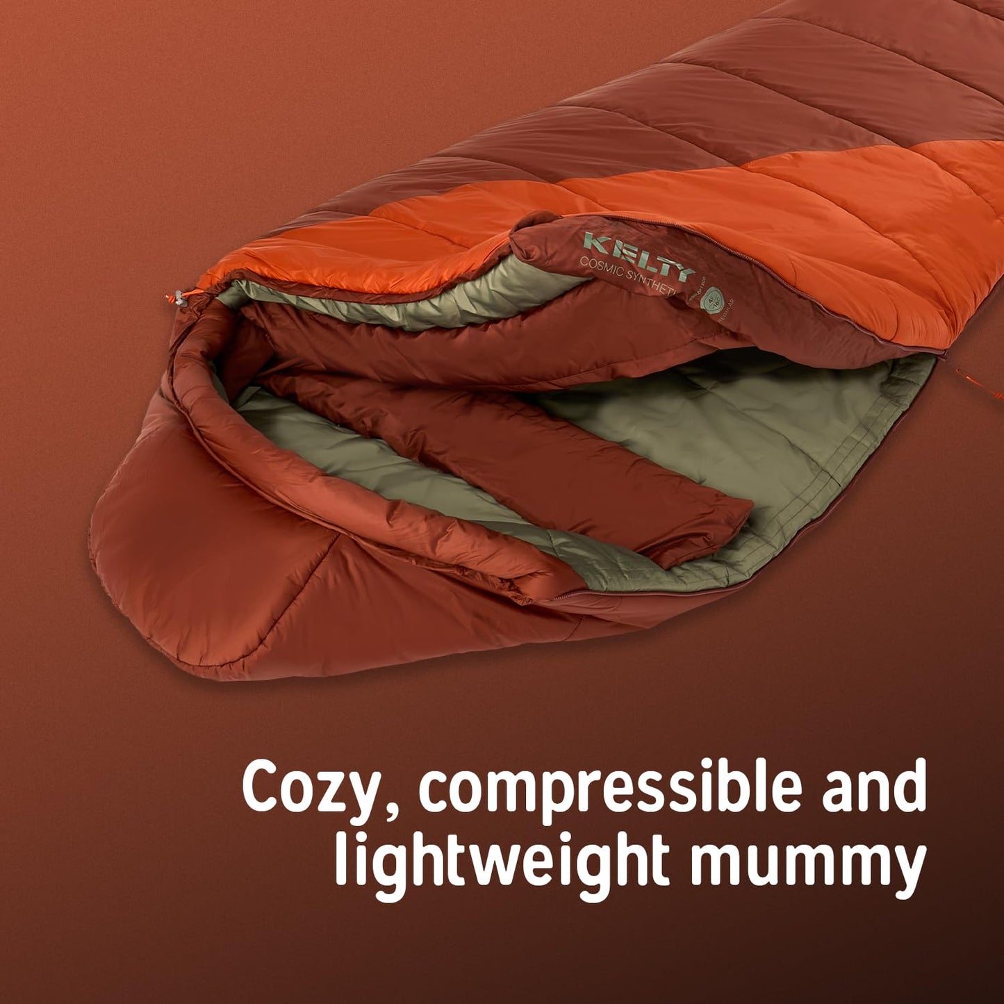 Kelty Cosmic Synthetic Fill 0 Degree Backpacking Sleeping Bag – Compression Straps, Stuff Sack Included (Long, 2025)
