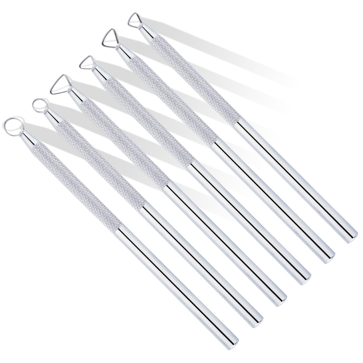 Glamorway 6Pcs Clay Tools Pottery Tools Clay Sculpting Tools Mini Ribbon Cutter Metal Tools Set Carving Art Polymer Clay Tools
