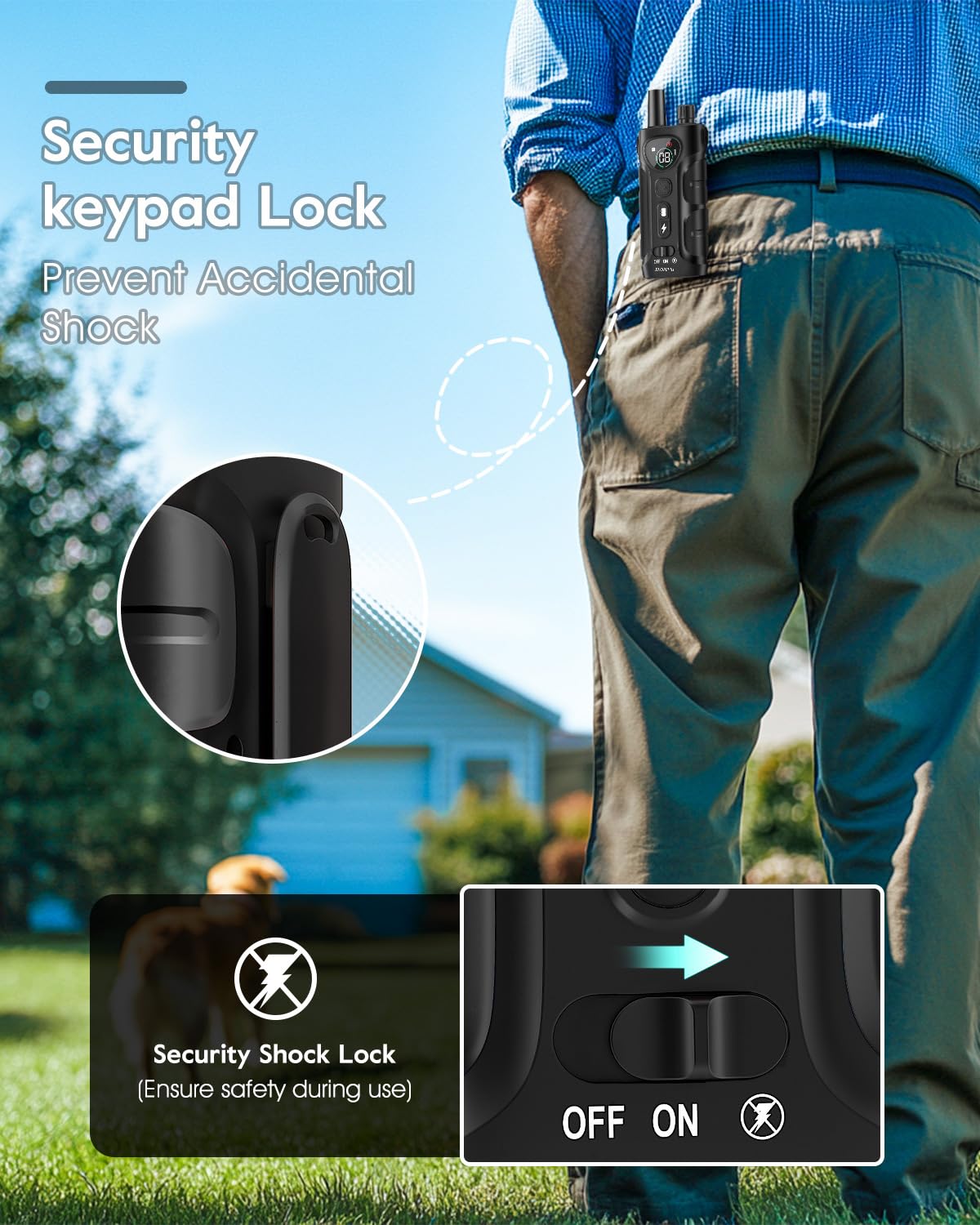 SLOPEHILL Dog Shock Collar,4200FT Dog Training Collar with Remote,IPX8 Waterproof E-Collar with Beep,Vibration,Shock,Flash Light,No Shock Mode,Electric Shock Collar for Small Medium Large Dogs,Black
