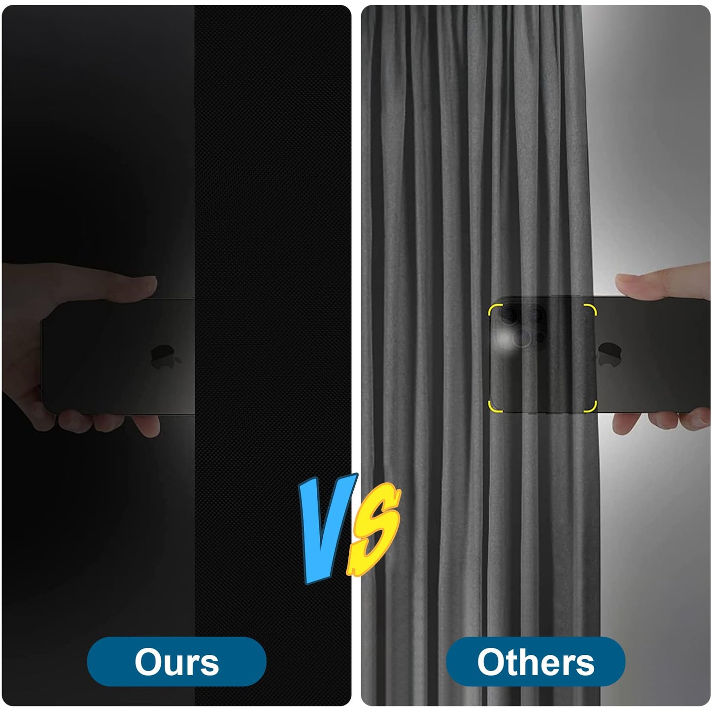 100% Blackout Curtains for Bedroom, Portable DIY Window Blinds, No Drill Window Shades & Blackout Blinds with Stickers & Tabs for Travel, Dorm Room, Media Room (118" x 57")
