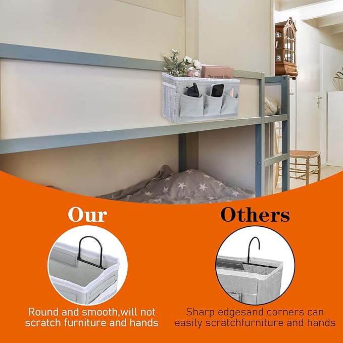 4pcs 3-pockets Wall Hanging Storage Bag, Bedside Caddy Organizer Bags, Bed