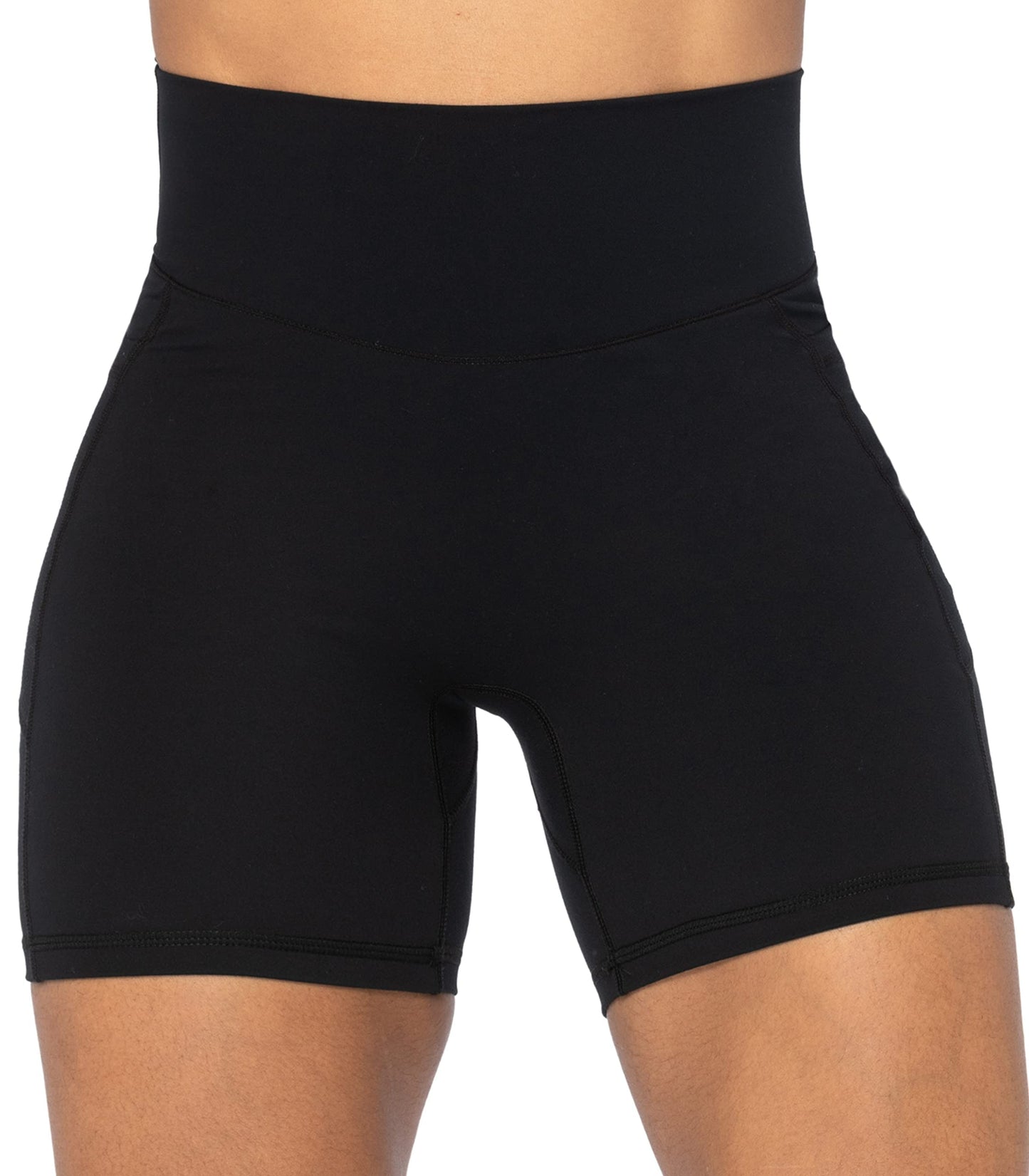 Sunzel 8" / 5" / 3" Biker Shorts for Women with Pockets, High Waisted Yoga Workout Shorts Black Small