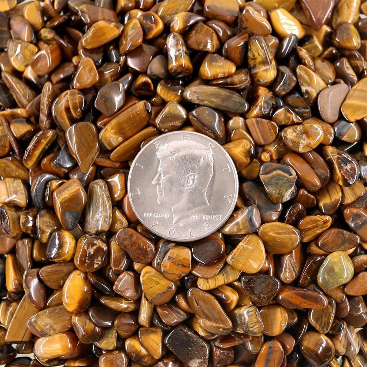 Decorative Rocks, 1 Lb/460g (Fill 0.9 Cup) Tiger's Eye Stones Irregular Gem Pebbles Quartz Gravel for Aquarium Turtle Tank Decoration/Succulent Plants Ornament/Flowerpot Vase Landscape